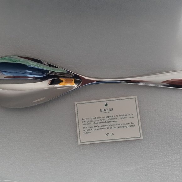 Ercuis Paris Salade Mezzo Silver Plate Serving Spoon New in Box - Picture 5 of 5